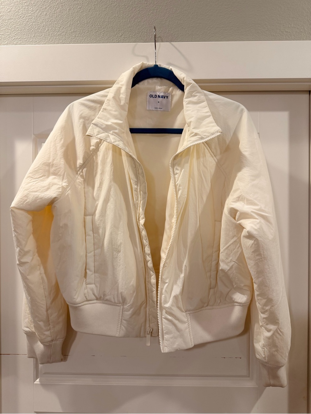 Old Navy Women's Off-White Bomber Jacket